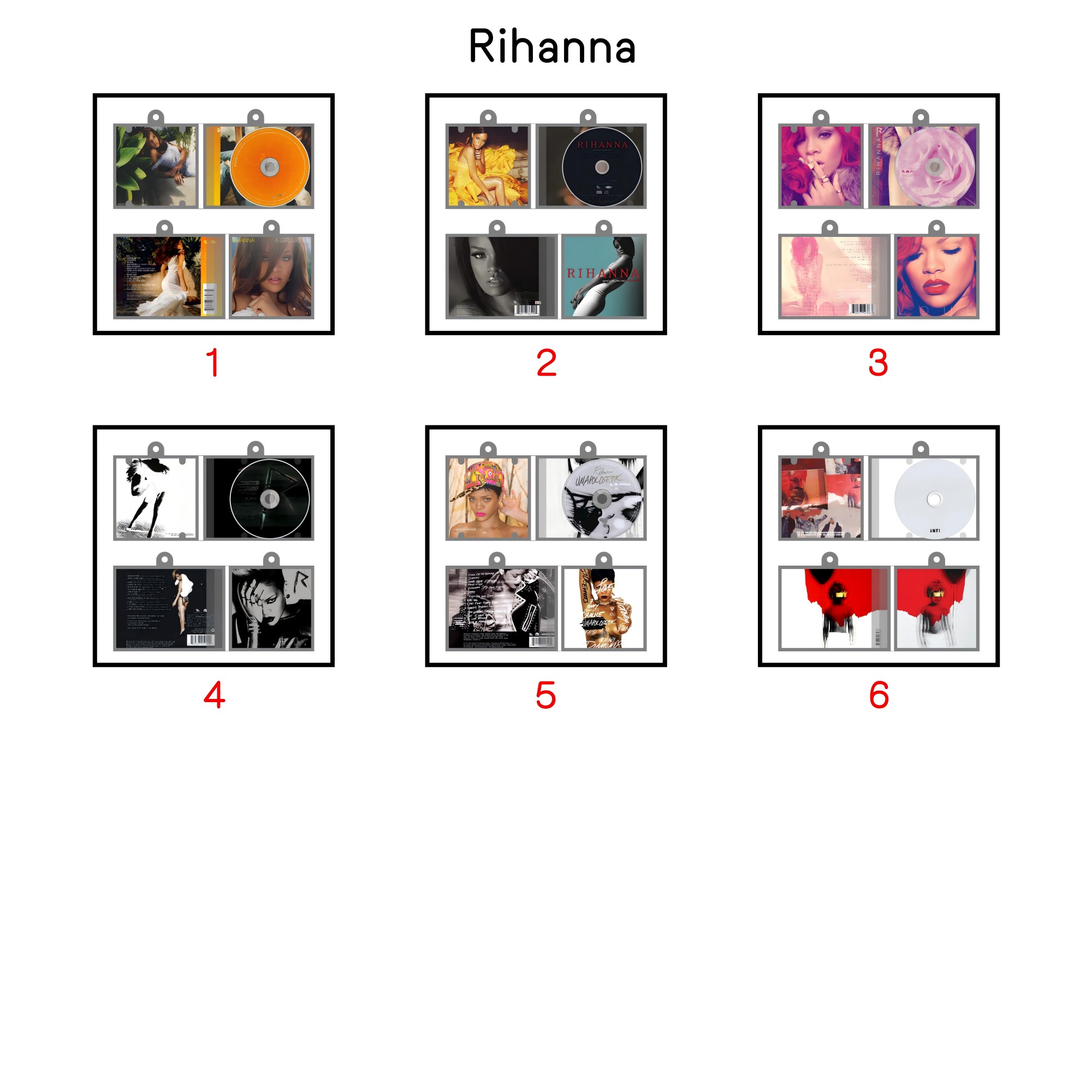 Rihanna Mini Vinyl NFC Album Keychain CD Music Keychain Pendant Customized