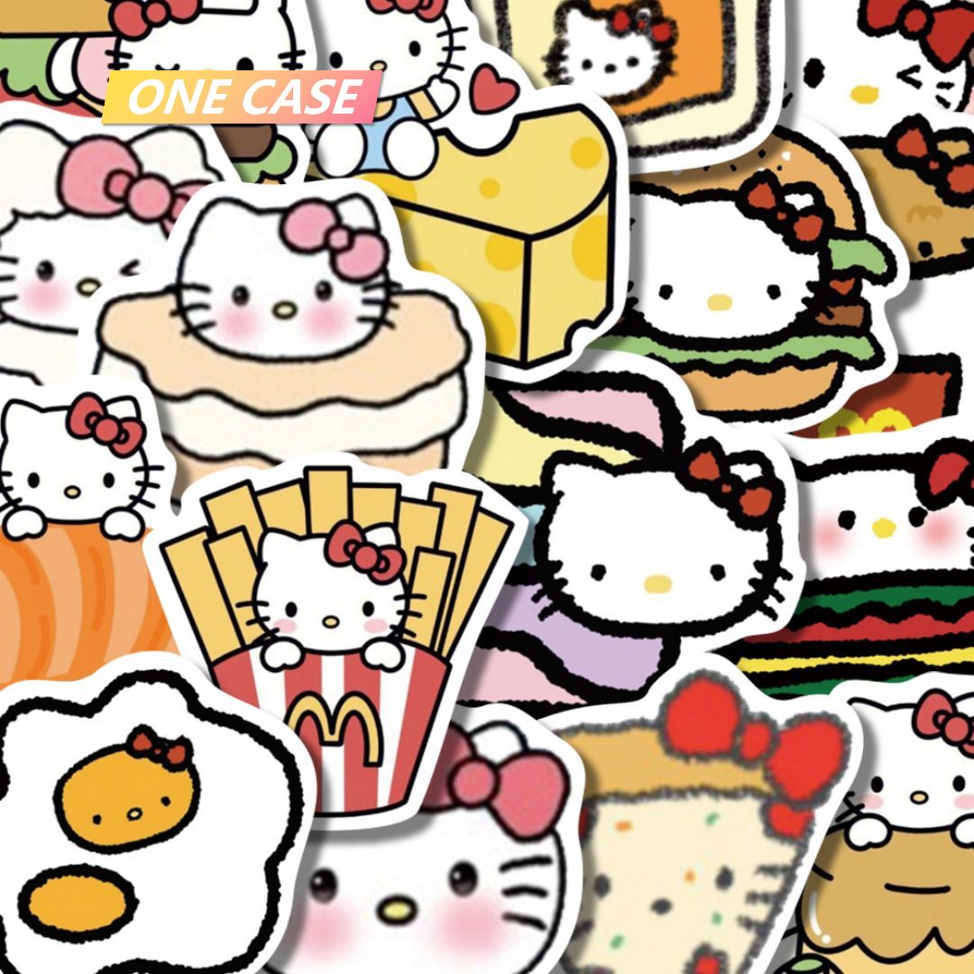 100 Cartoon Cute Food Hello Kitty Stickers -ONECASE.STUDIO