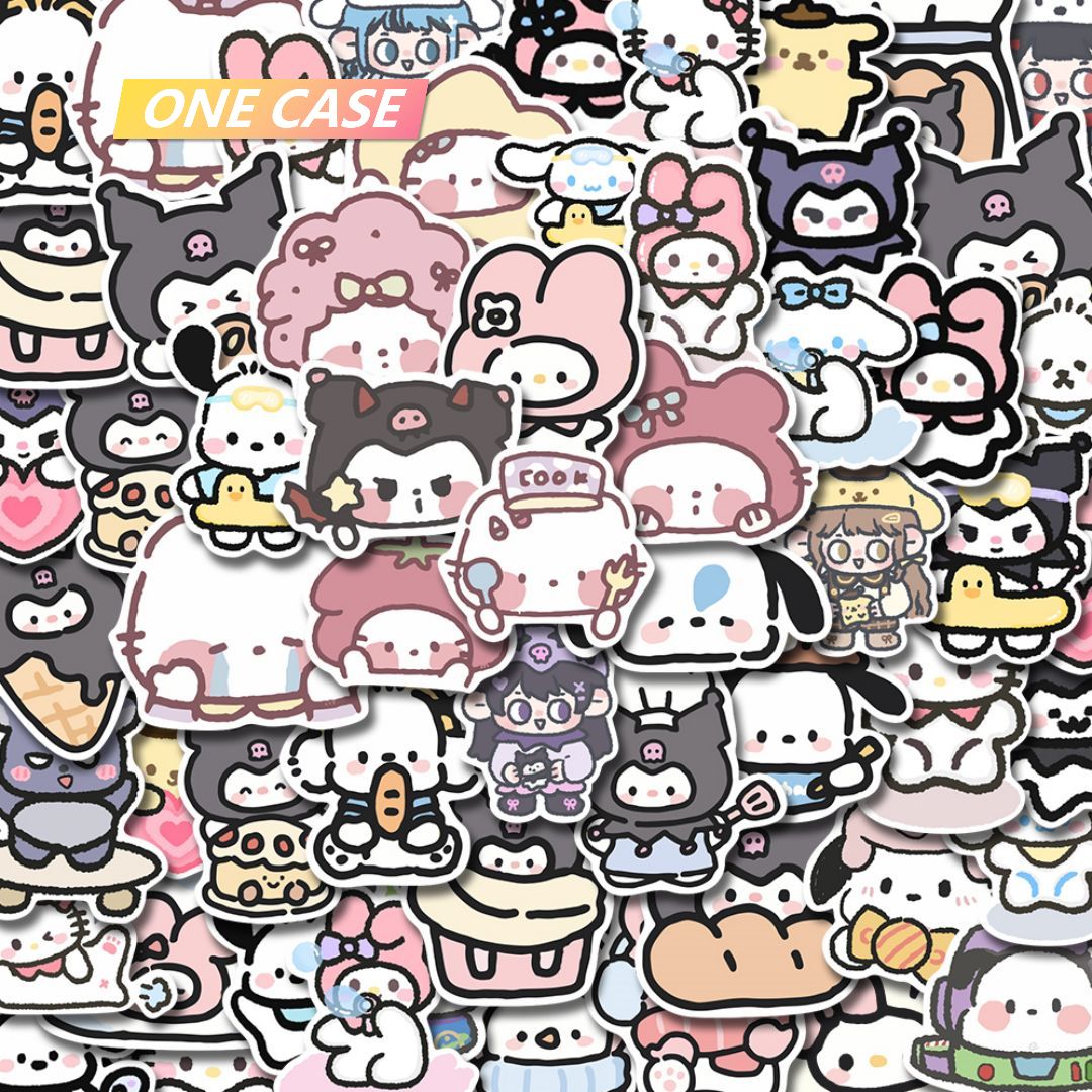 200 Pieces Cartoon Sanrio Stickers Cute Kuromi Pachacco Laptop Stickers -ONECASE.STUDIO