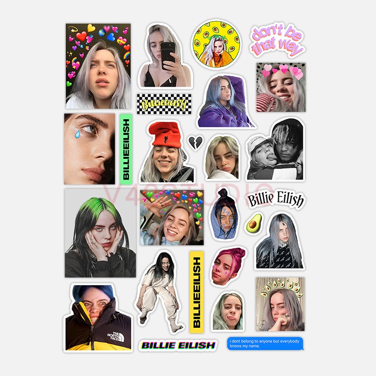 Billie Eilish Sticker Colorful PVC Deco Attached To Britpop Peripheral Sticker