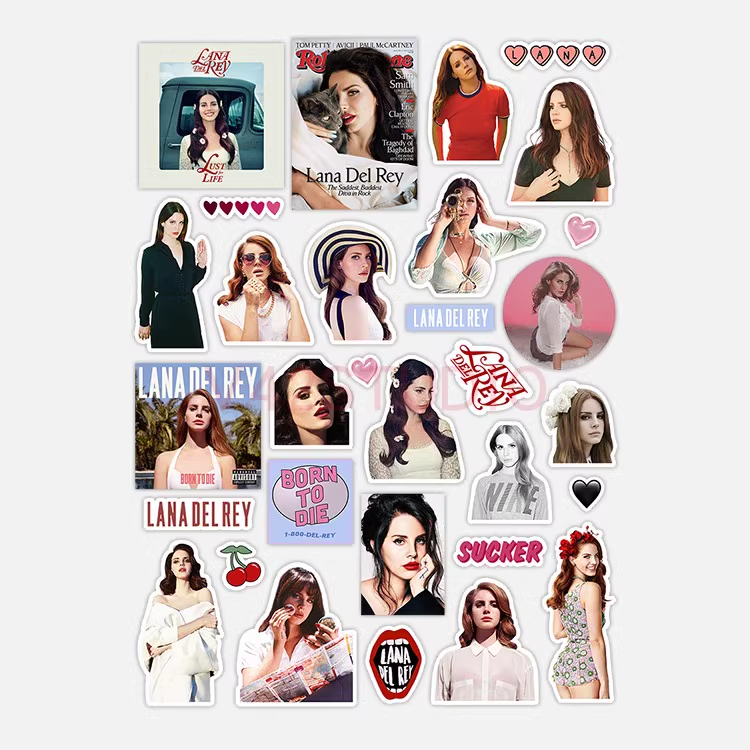Lana Del Rey Sticker Rap Album Retro Waterproof Decorative Sticker Phone Sticker 