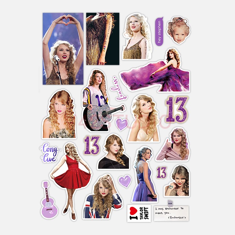 Tay*lor S wift Sticker Album Theme 1989 Red PVC Deco Attached To Britpop Peripheral Sticker