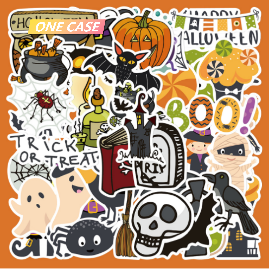 50 Happy Halloween Festival Stickers Decoration Waterproof Stickers Phone Case Sticker-ONECASE.STUDIO