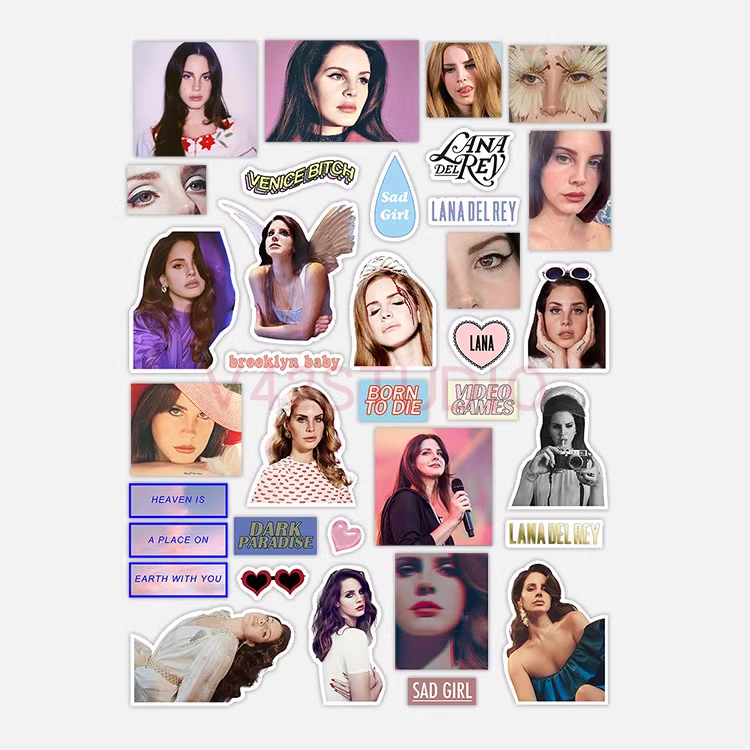 Lana Del Rey Sticker Rap Album Retro Waterproof Decorative Sticker Phone Sticker 