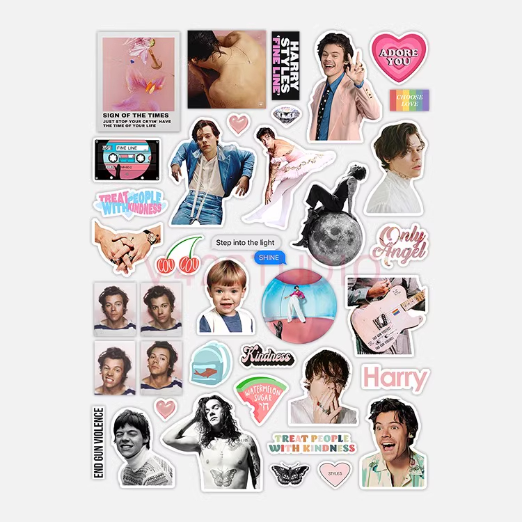  Harry Styles Sticker Rap Album Retro Waterproof Decorative Sticker Phone Sticker 