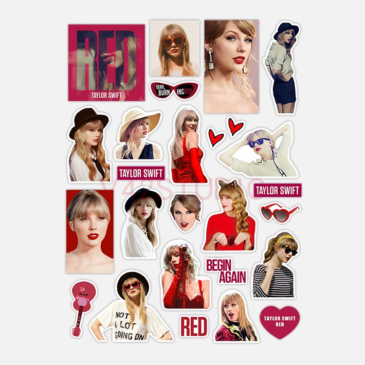 Tay*lor S wift Sticker Album Theme 1989 Red PVC Deco Attached To Britpop Peripheral Sticker
