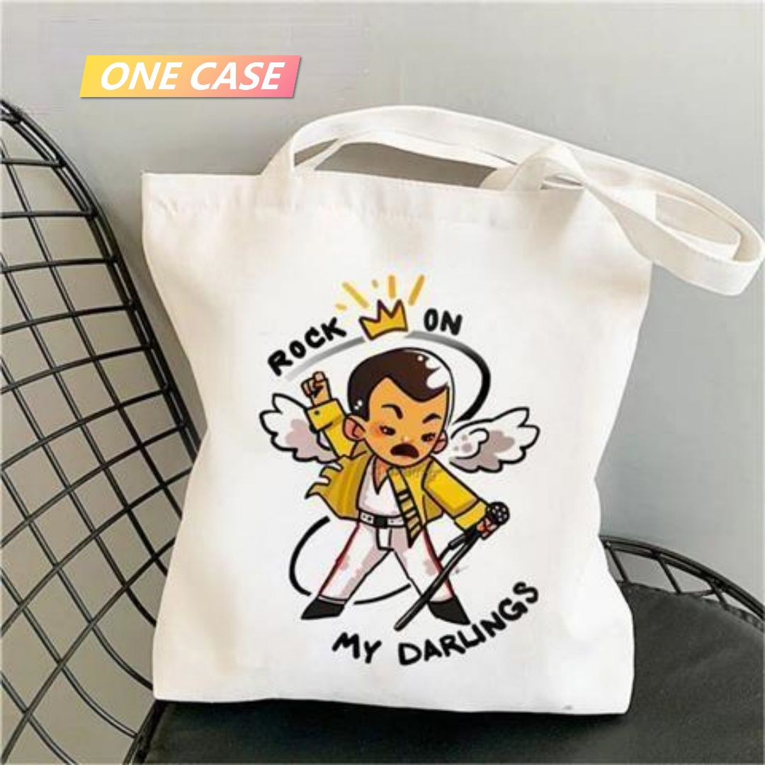 Queen Rock Band Canvas Bag Shoulder Tote Bag Student Large Capacity-ONECASE.STUDIO