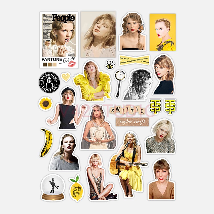 Taylor Swift Sticker Colorful PVC Deco Attached To Britpop Peripheral Sticker