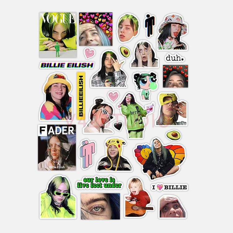 Billie Eilish Sticker Colorful PVC Deco Attached To Britpop Peripheral Sticker