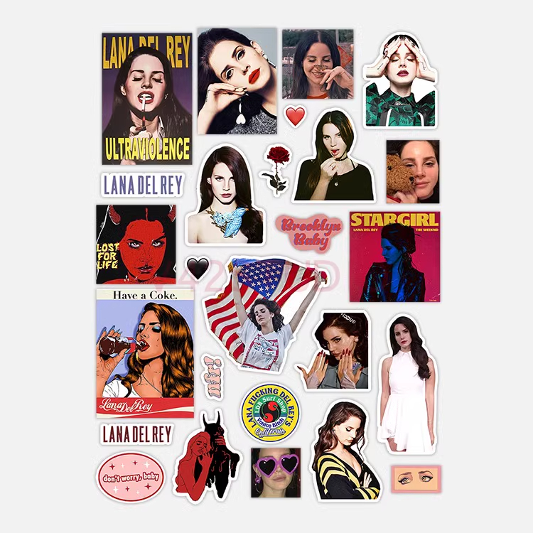 Lana Del Rey Sticker Rap Album Retro Waterproof Decorative Sticker Phone Sticker 