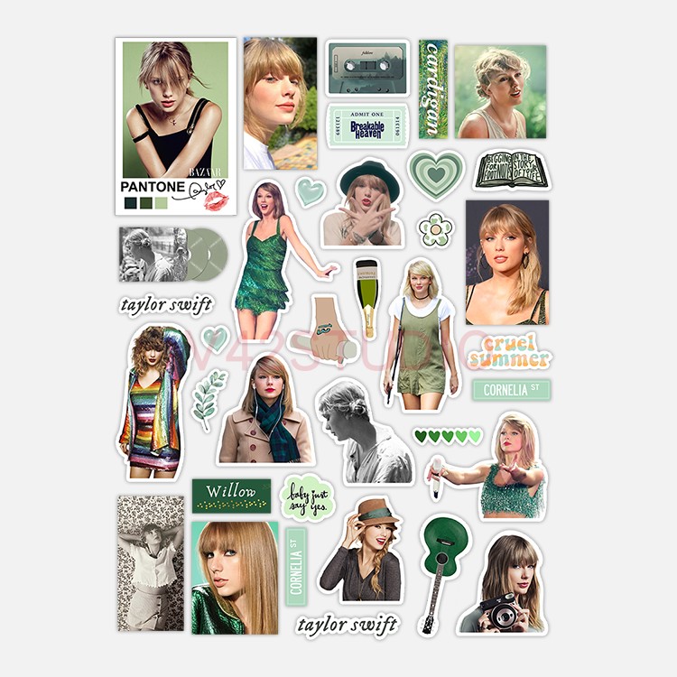 Taylor Swift Sticker Colorful PVC Deco Attached To Britpop Peripheral Sticker