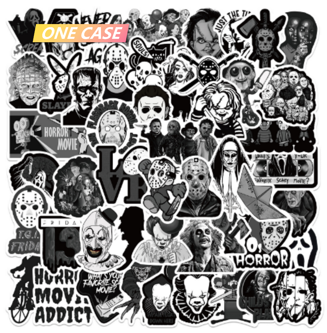 50 Scary Movie Stickers Decoration Waterproof Stickers Phone Case Sticker-ONECASE.STUDIO