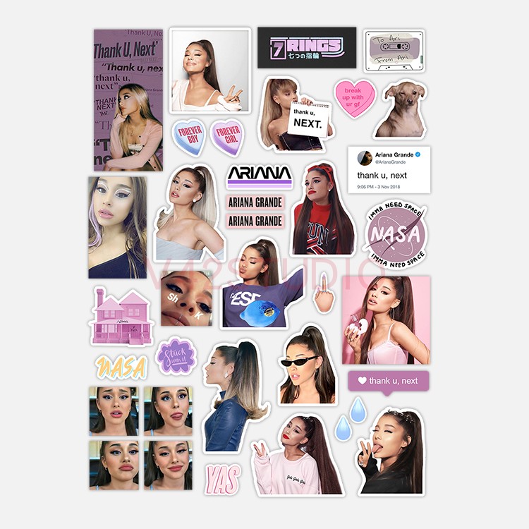 Ariana Grande Sticker Colorful PVC Deco Attached To Britpop Peripheral Sticker