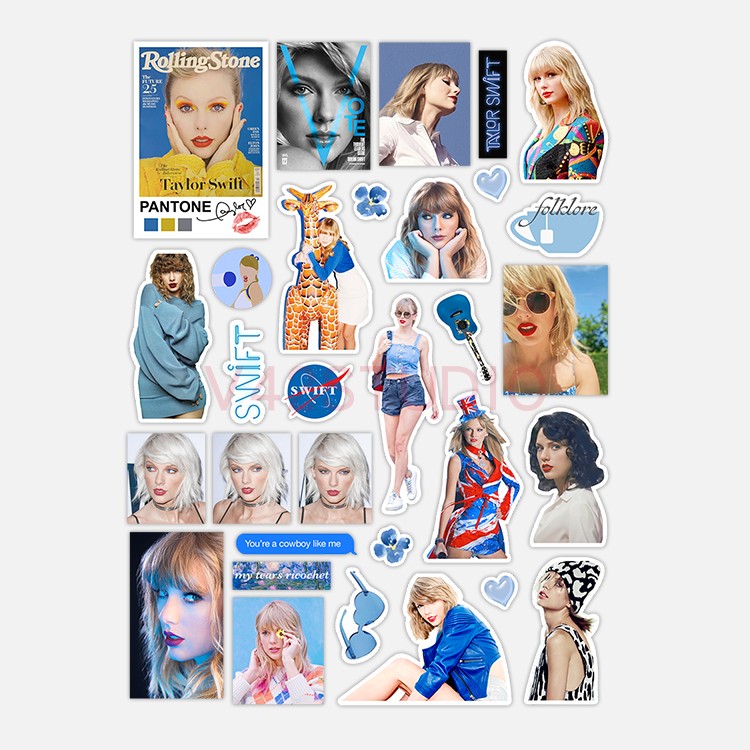 Taylor Swift Sticker Colorful PVC Deco Attached To Britpop Peripheral Sticker