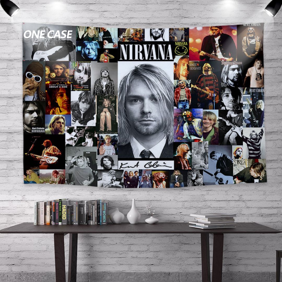 Rock Band Tapestry The Beatles/Queen/Guns N' Roses/Nirvana... Deco Wall Hanging for Room -ONECASE.STUDIO