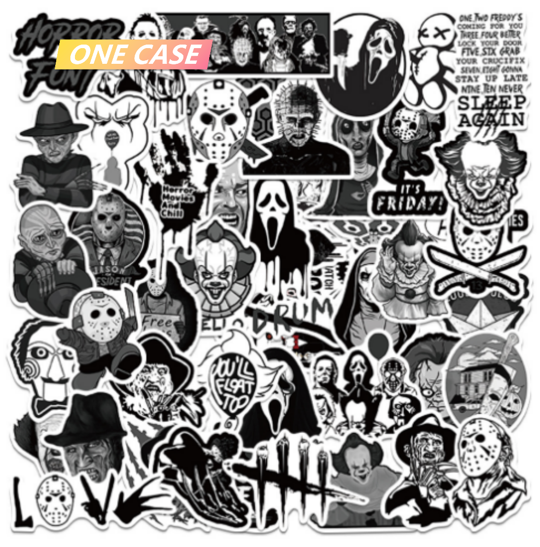 50 Scary Movie Stickers Decoration Waterproof Stickers Phone Case Sticker-ONECASE.STUDIO