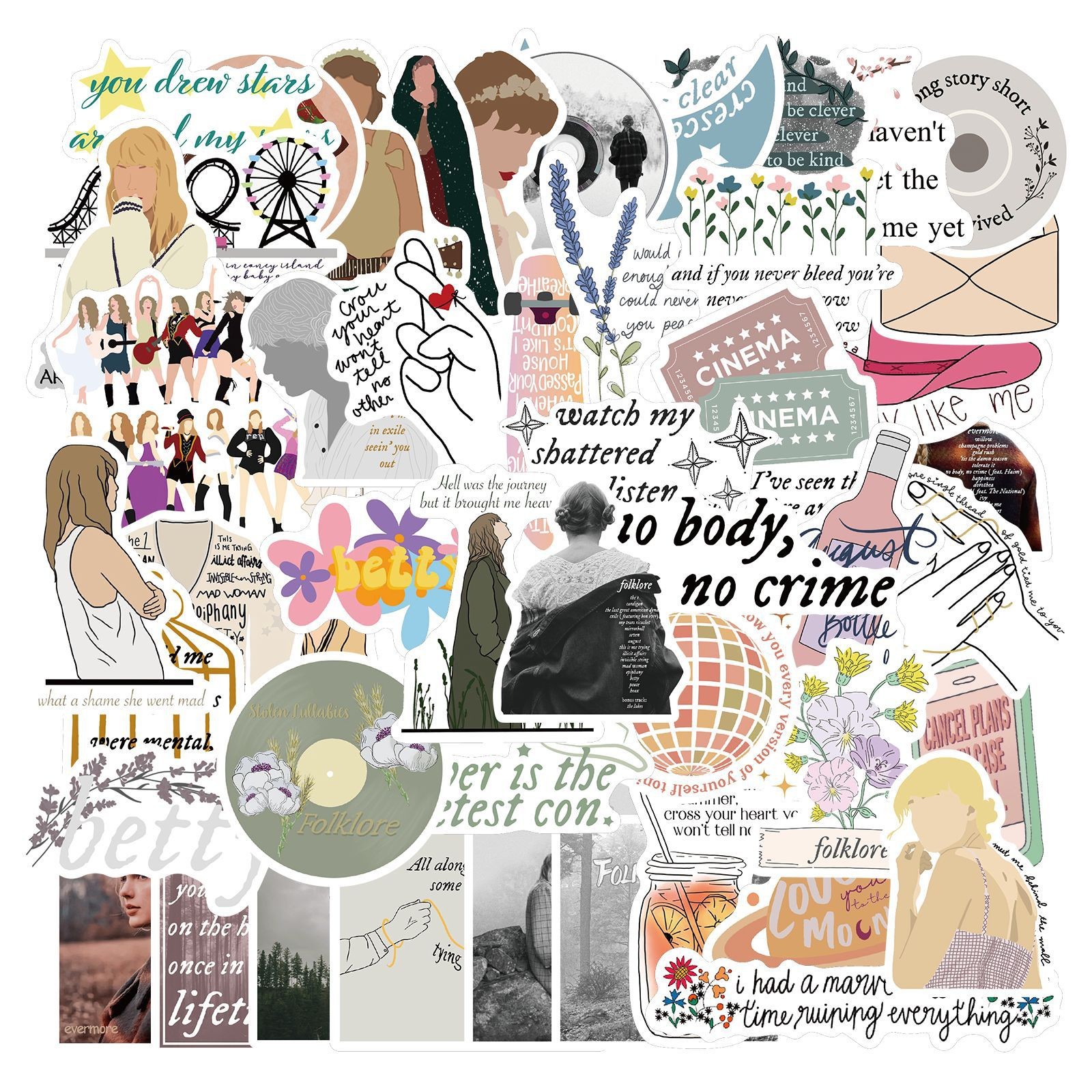 Taylor Swift Sticker Waterproof Deco Attached To Britpop Peripheral Sticker