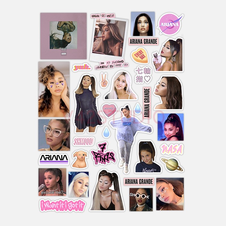 Ariana Grande Sticker Colorful PVC Deco Attached To Britpop Peripheral Sticker