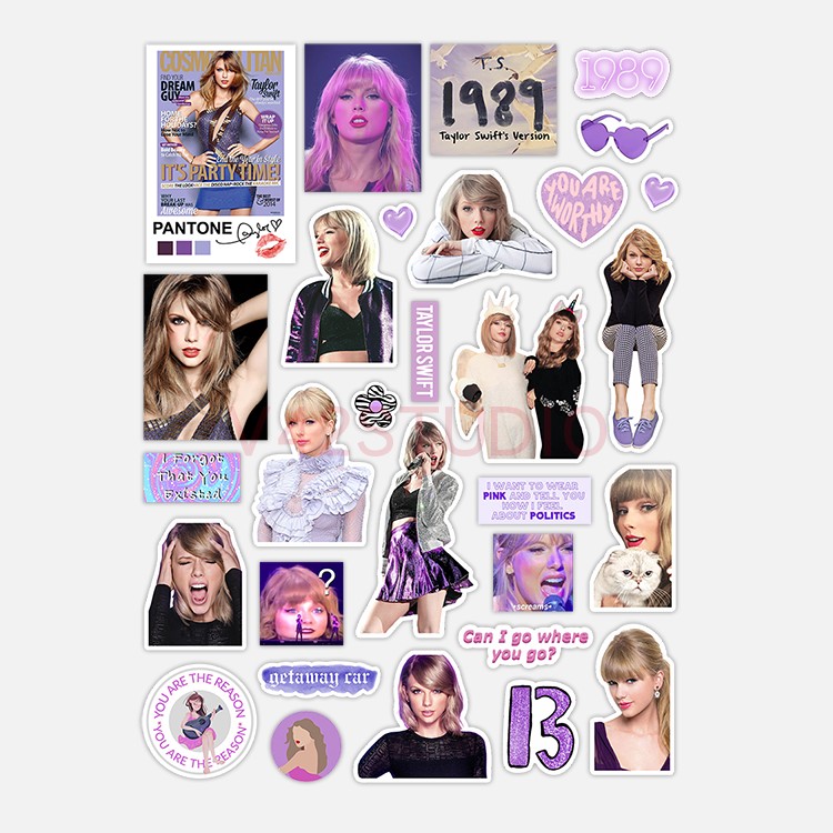 Taylor Swift Sticker Colorful PVC Deco Attached To Britpop Peripheral Sticker