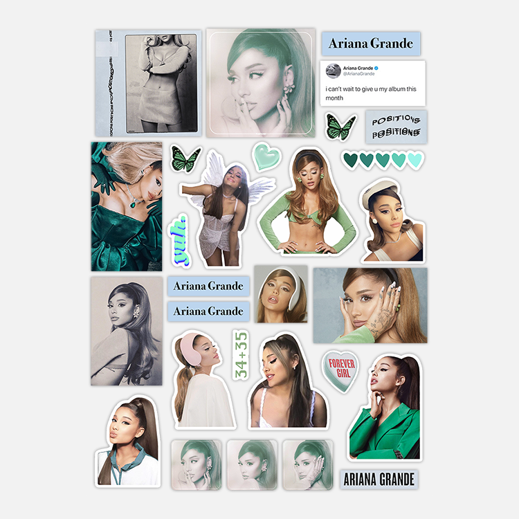 Ariana Grande Sticker Colorful PVC Deco Attached To Britpop Peripheral Sticker