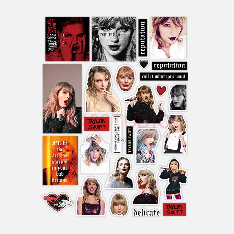 Tay*lor S wift Sticker Album Theme 1989 Red PVC Deco Attached To Britpop Peripheral Sticker