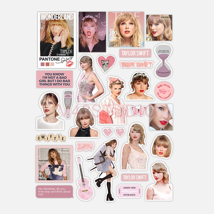 Taylor Swift Sticker Colorful PVC Deco Attached To Britpop Peripheral Sticker