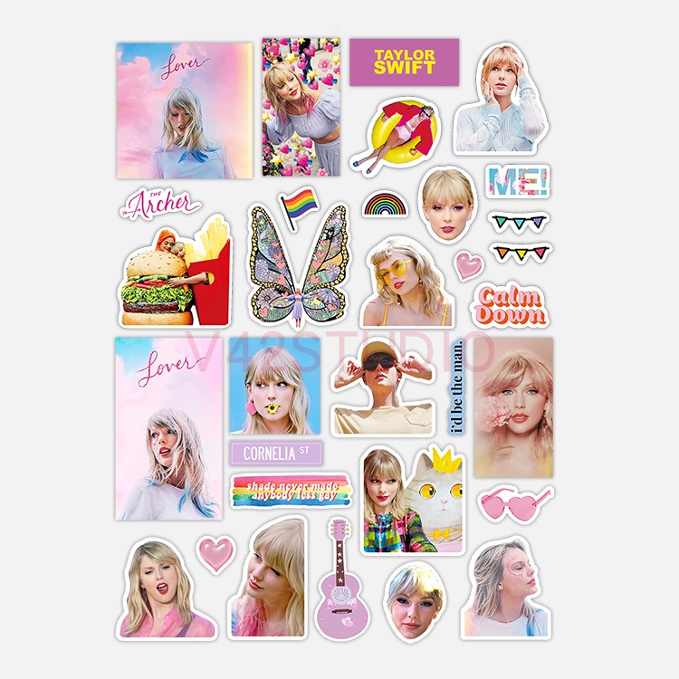 Tay*lor S wift Sticker Album Theme 1989 Red PVC Deco Attached To Britpop Peripheral Sticker