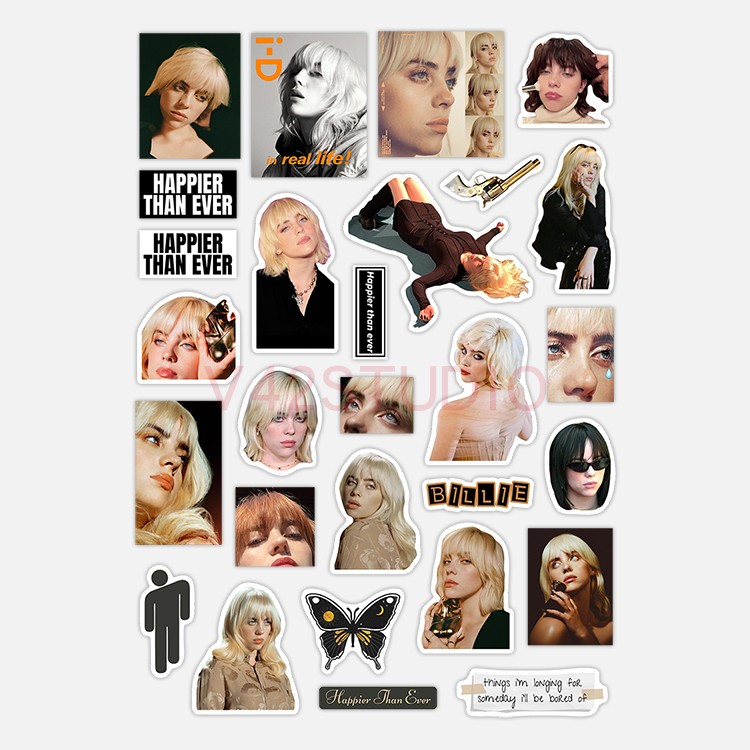 Billie Eilish Sticker Colorful PVC Deco Attached To Britpop Peripheral Sticker