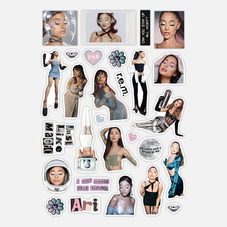 Ariana Grande Sticker Colorful PVC Deco Attached To Britpop Peripheral Sticker