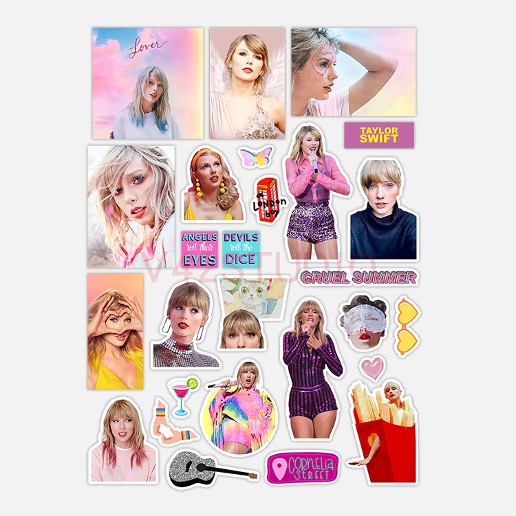 Tay*lor S wift Sticker Album Theme 1989 Red PVC Deco Attached To Britpop Peripheral Sticker