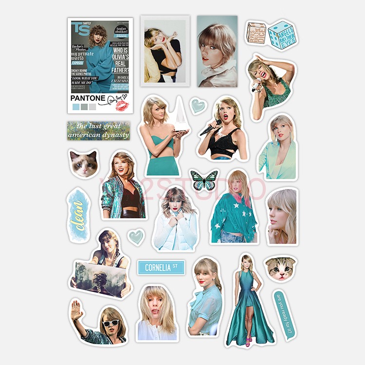 Taylor Swift Sticker Colorful PVC Deco Attached To Britpop Peripheral Sticker