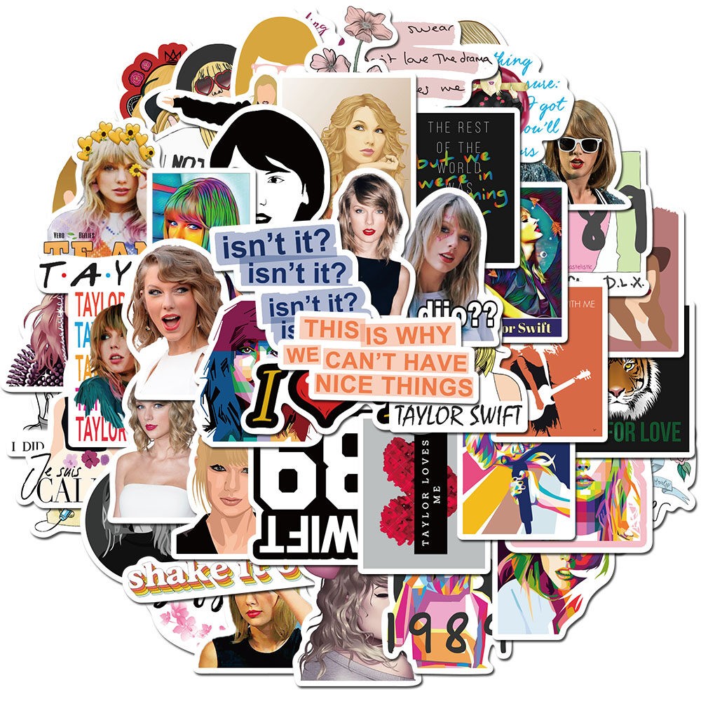 Taylor Swift Sticker Waterproof Deco Attached To Britpop Peripheral Sticker