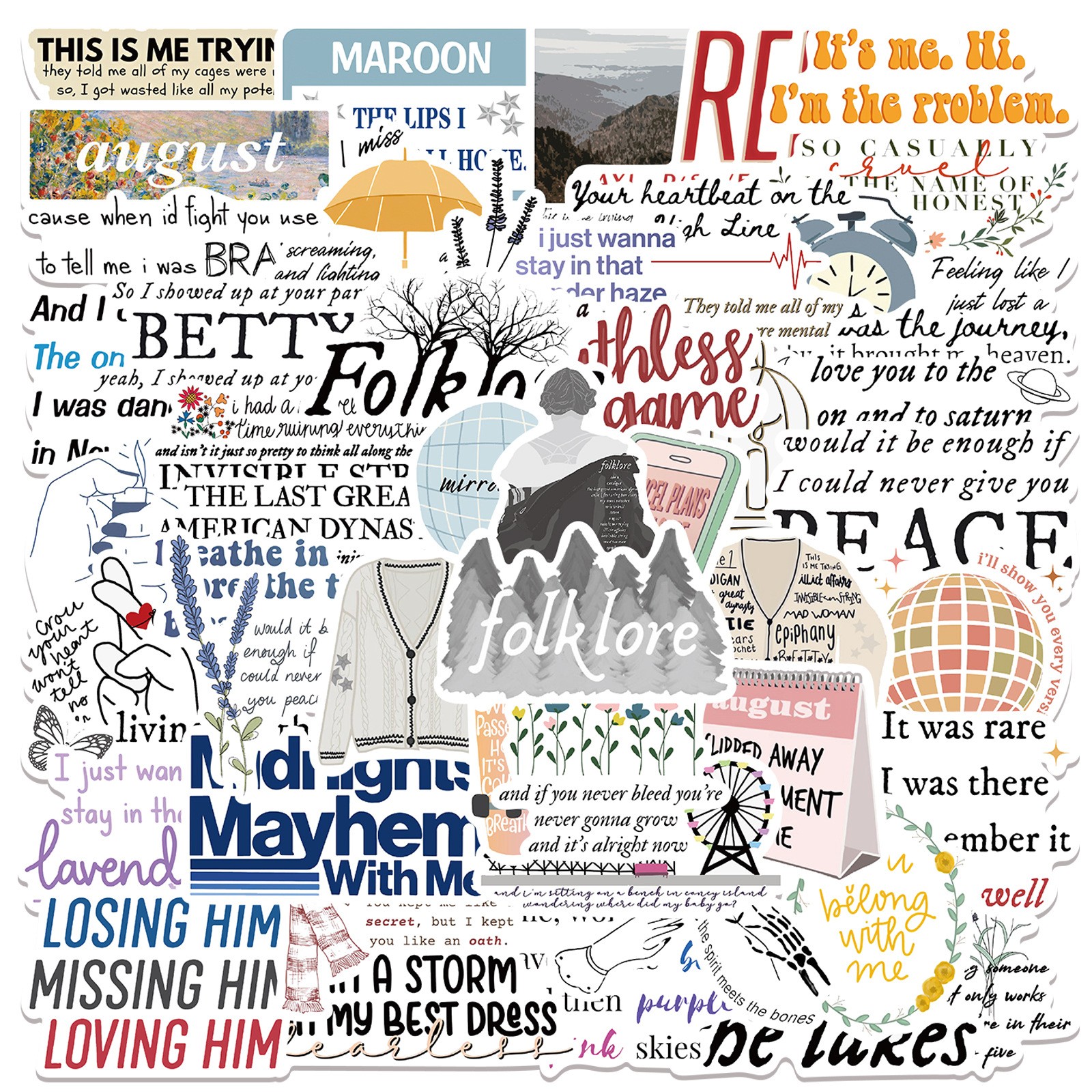 Taylor Swift Sticker Waterproof Deco Attached To Britpop Peripheral Sticker