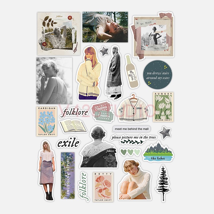 Tay*lor S wift Sticker Album Theme 1989 Red PVC Deco Attached To Britpop Peripheral Sticker