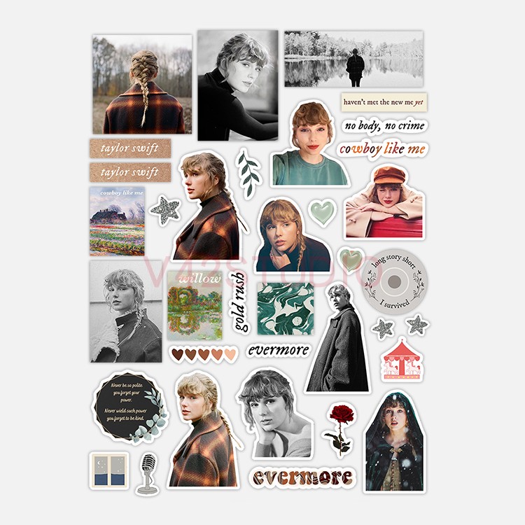 Tay*lor S wift Sticker Album Theme 1989 Red PVC Deco Attached To Britpop Peripheral Sticker