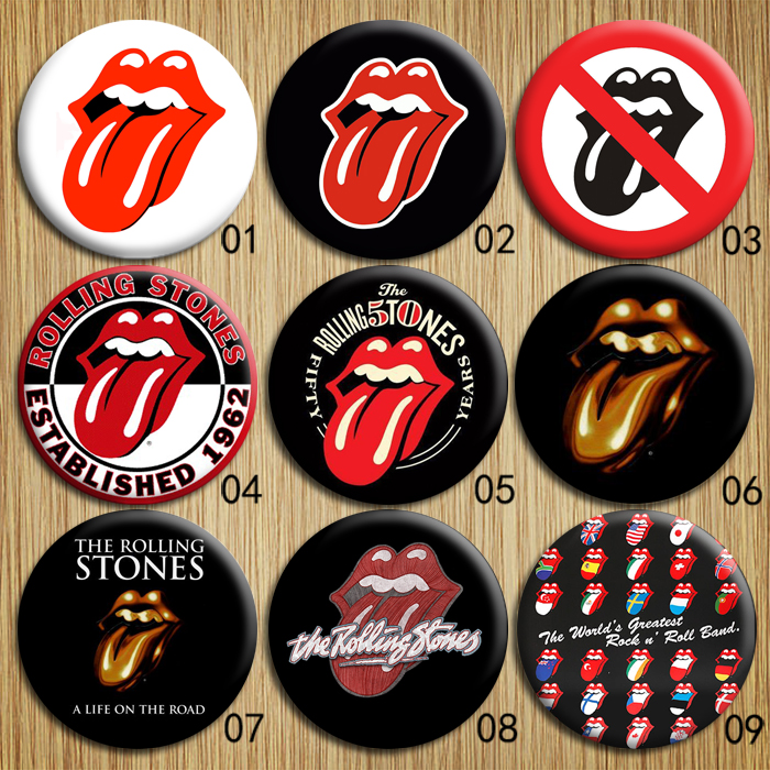 The Rolling Stones Rock Band Brooch Badge Pin Set of 9