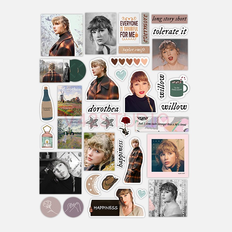 Tay*lor S wift Sticker Album Theme 1989 Red PVC Deco Attached To Britpop Peripheral Sticker