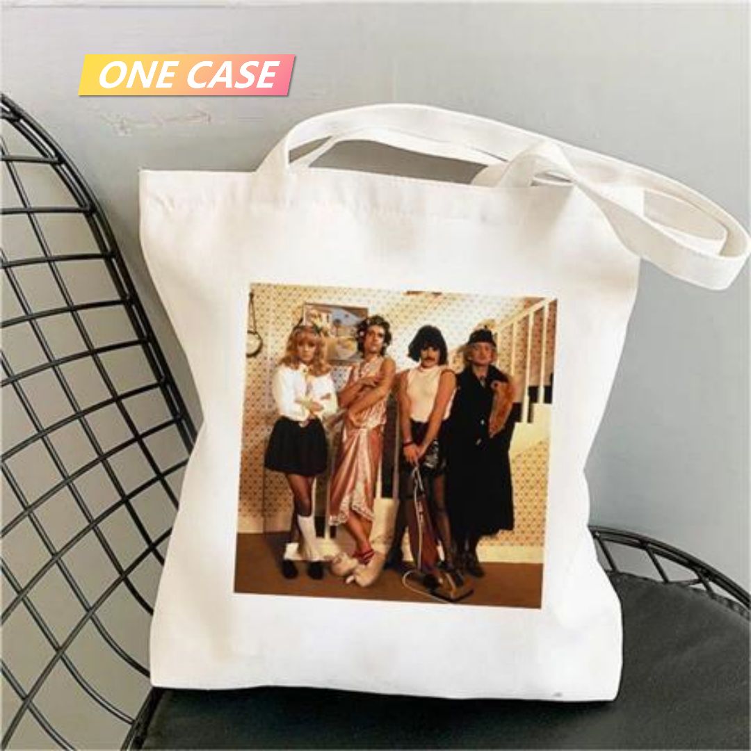 Queen Rock Band Canvas Bag Shoulder Tote Bag Student Large Capacity-ONECASE.STUDIO