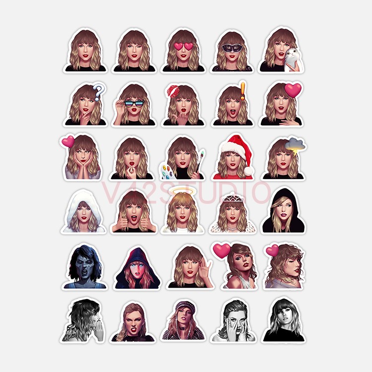 Tay*lor S wift Sticker Album Theme 1989 Red PVC Deco Attached To Britpop Peripheral Sticker