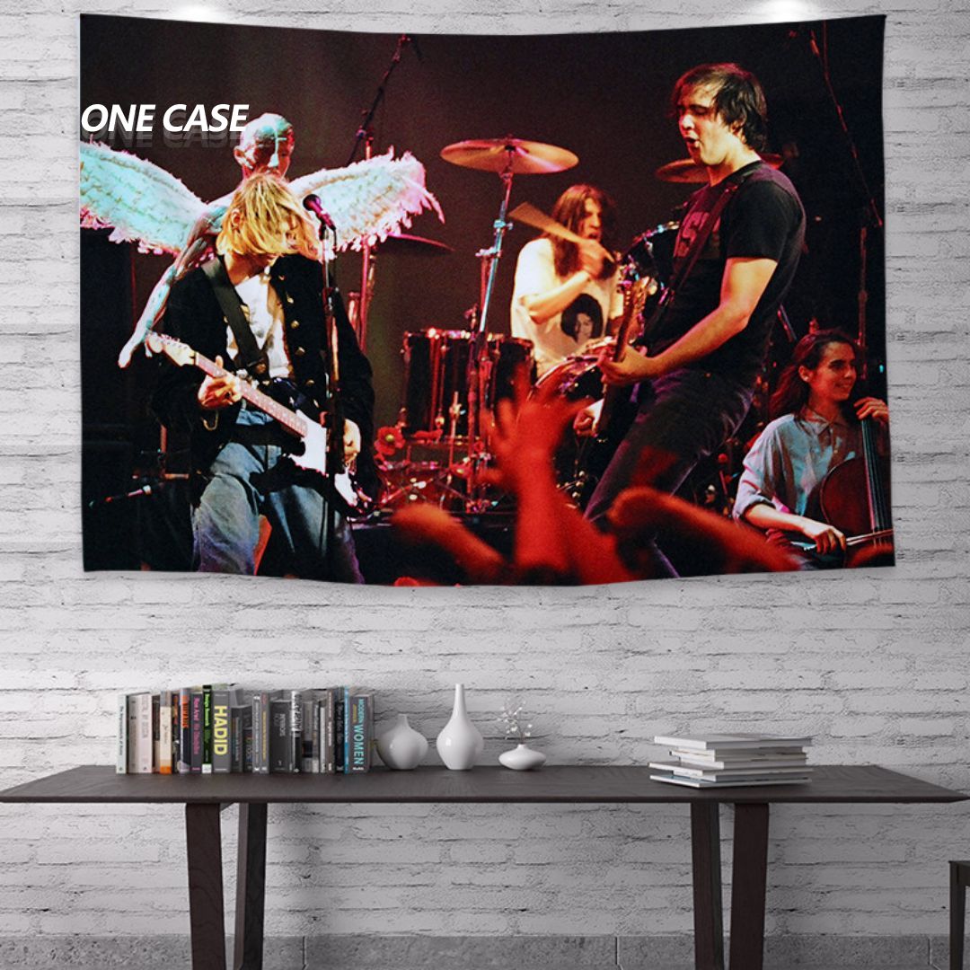 Rock Band Tapestry The Beatles/Queen/Guns N' Roses/Nirvana... Deco Wall Hanging for Room -ONECASE.STUDIO