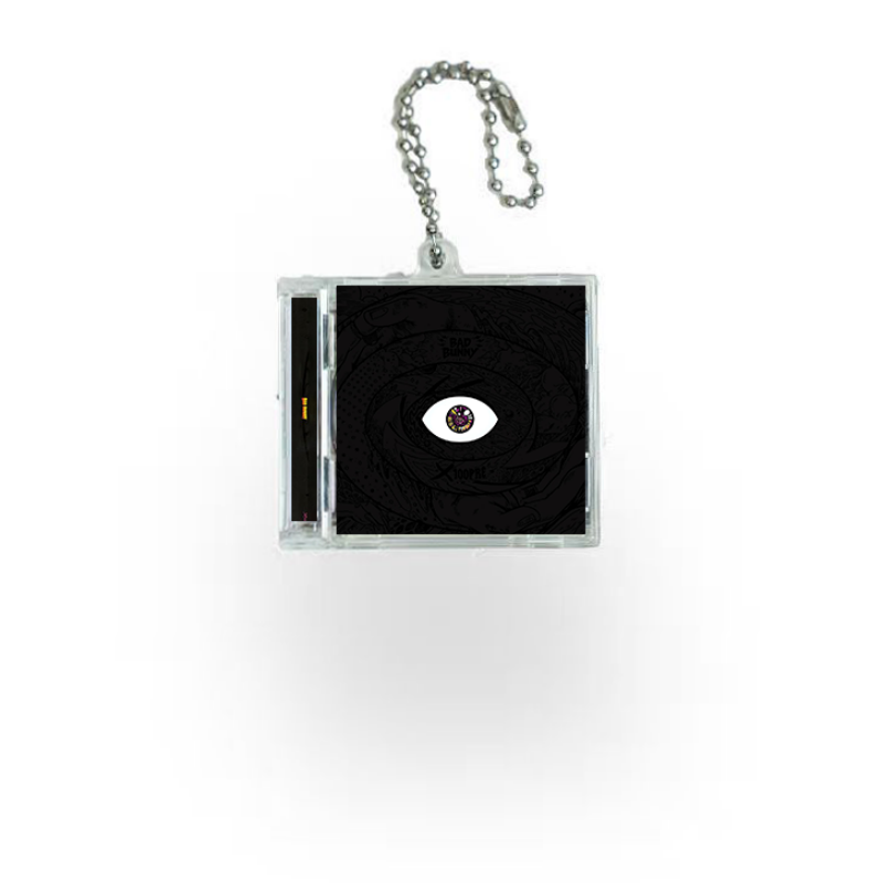Bad Bunny Mini NFC Album Keychain CD Music Keychain Pendant Customized Mini Vinyl Album 