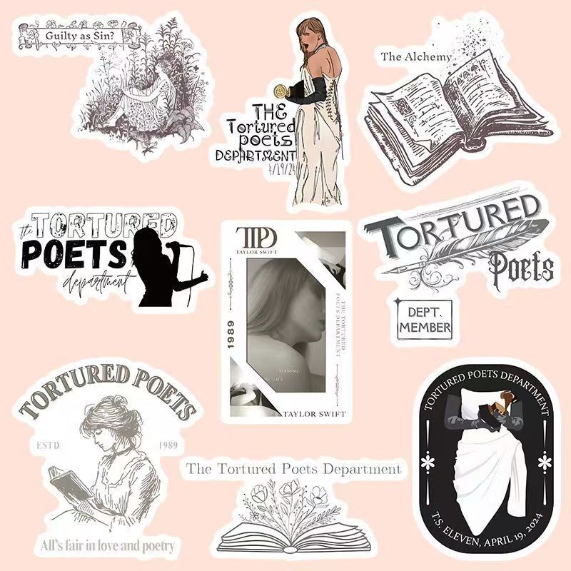 TS TTPD Sticker Waterproof PVC Deco Attached To Britpop Peripheral Midnights Sticker