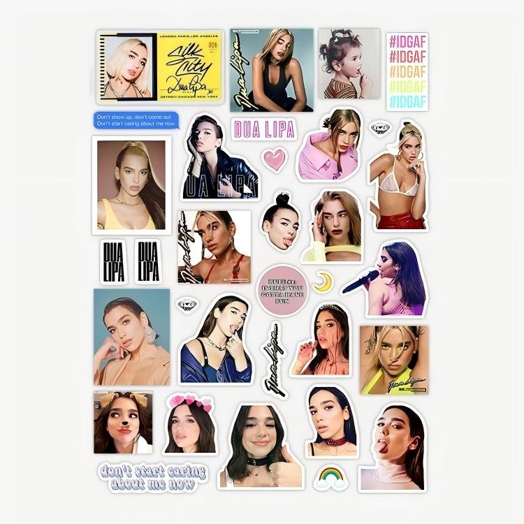 Dua Lipa Sticker Rock Band Retro Waterproof Decorative Sticker Rock Phone Sticker 