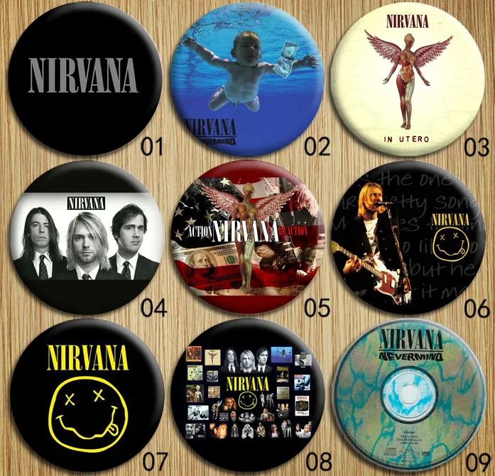 Rock Band Brooch Whole Set The Beatles/Queen/Guns N' Roses/Nirvana...Badge Pin