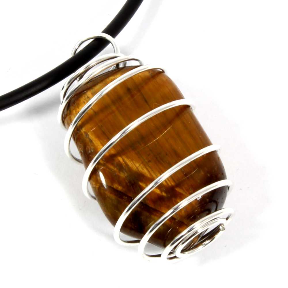 Gold Tigers Eye Wire Wrapped Crystal
