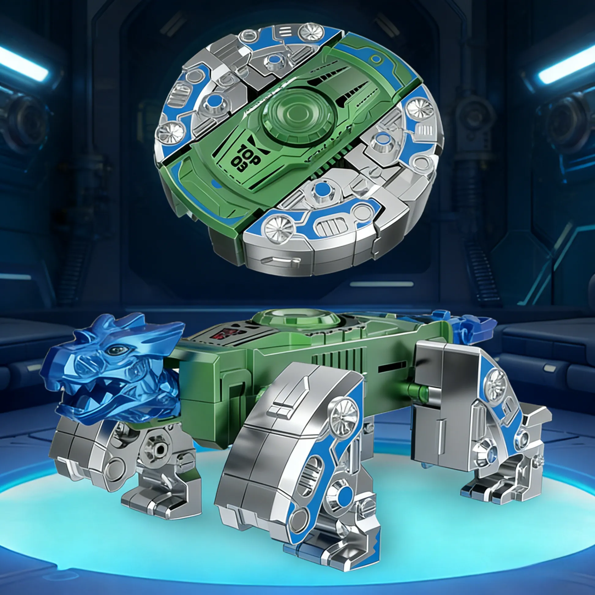 🤖🦖Transformable Finger Spinner: Mech & Dinosaur Dual Editions!