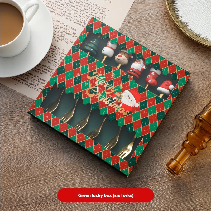 🎄 6-Piece Christmas Decorative Utensil Set – Spoon, Fork, Teaspoon, Coffee Spoon, Dinner Fork & Dessert Spoon!