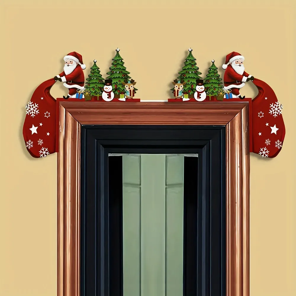 🎅🎄Christmas Door Frame Corner Wall Stickers & Door Corner Ornaments