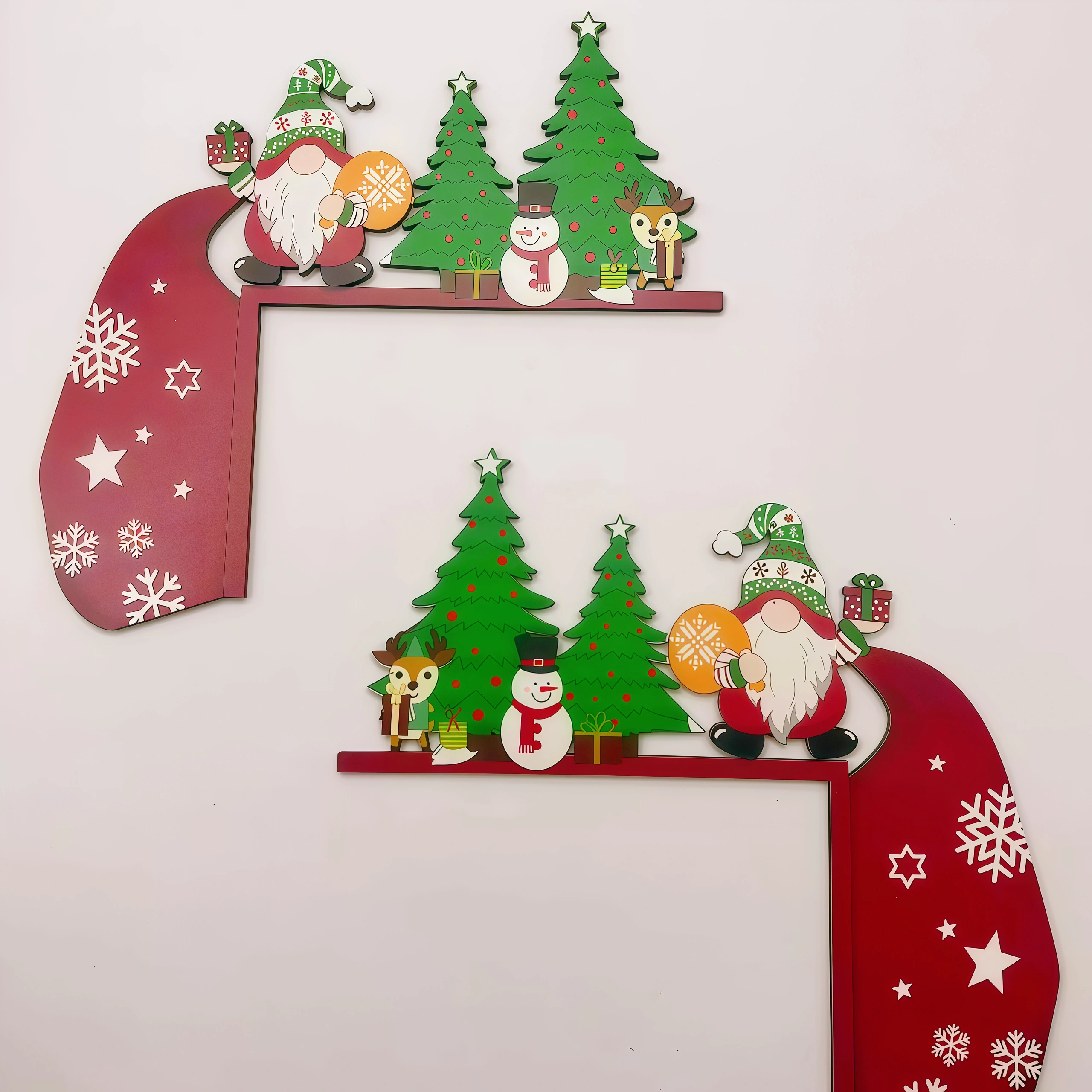 🎅🎄Christmas Door Frame Corner Wall Stickers & Door Corner Ornaments