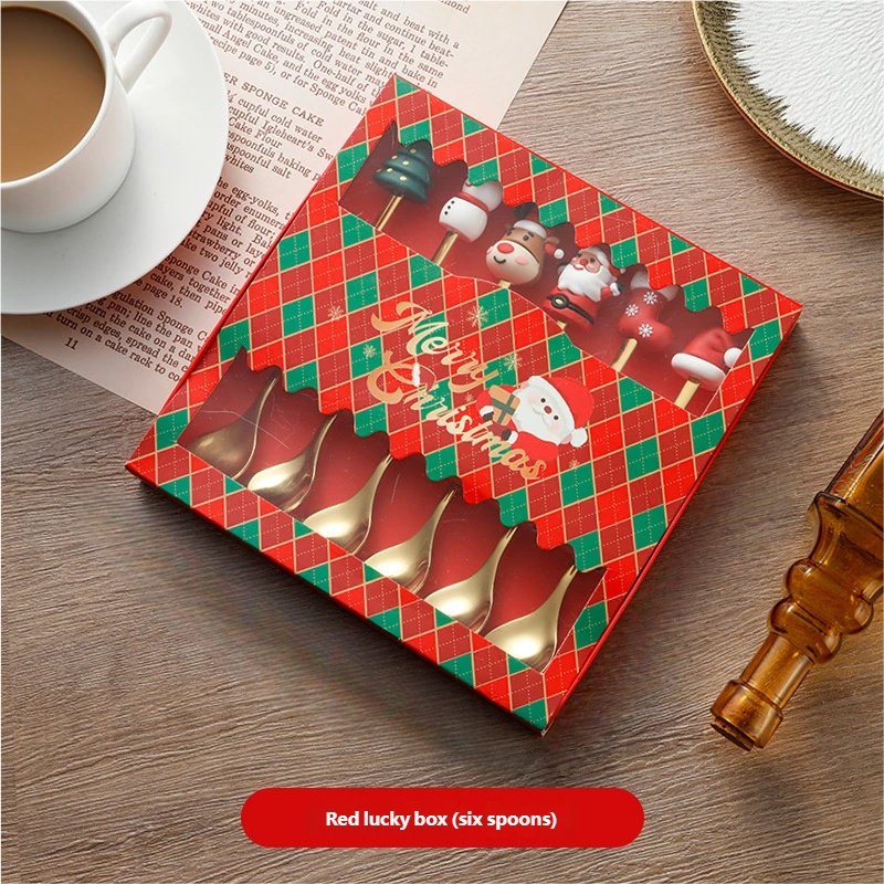 🎄 6-Piece Christmas Decorative Utensil Set – Spoon, Fork, Teaspoon, Coffee Spoon, Dinner Fork & Dessert Spoon!